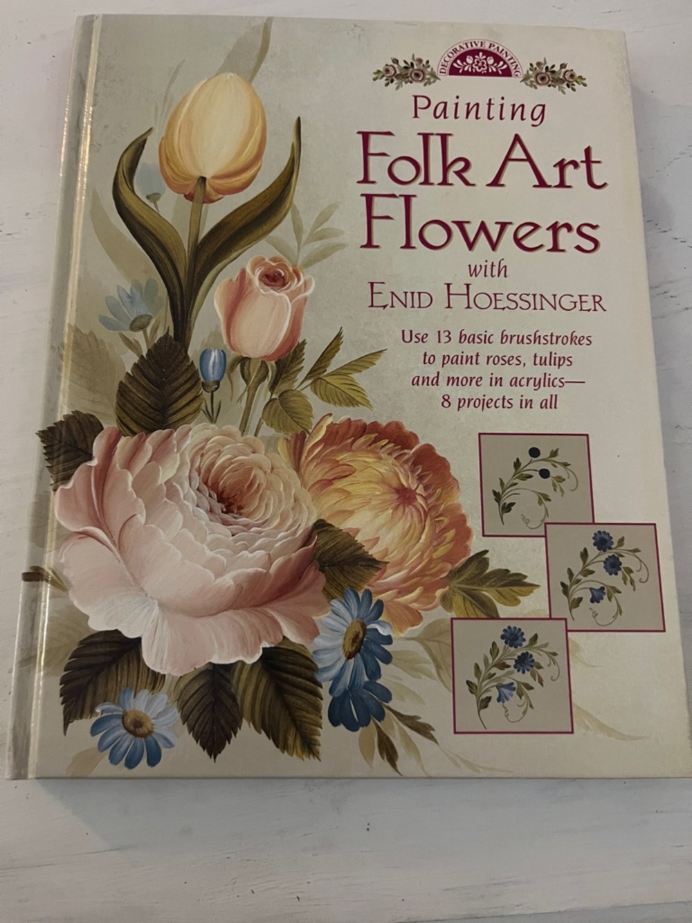 Painting Folk Art Flowers Book by Enid Hoessinger - Floral Cover